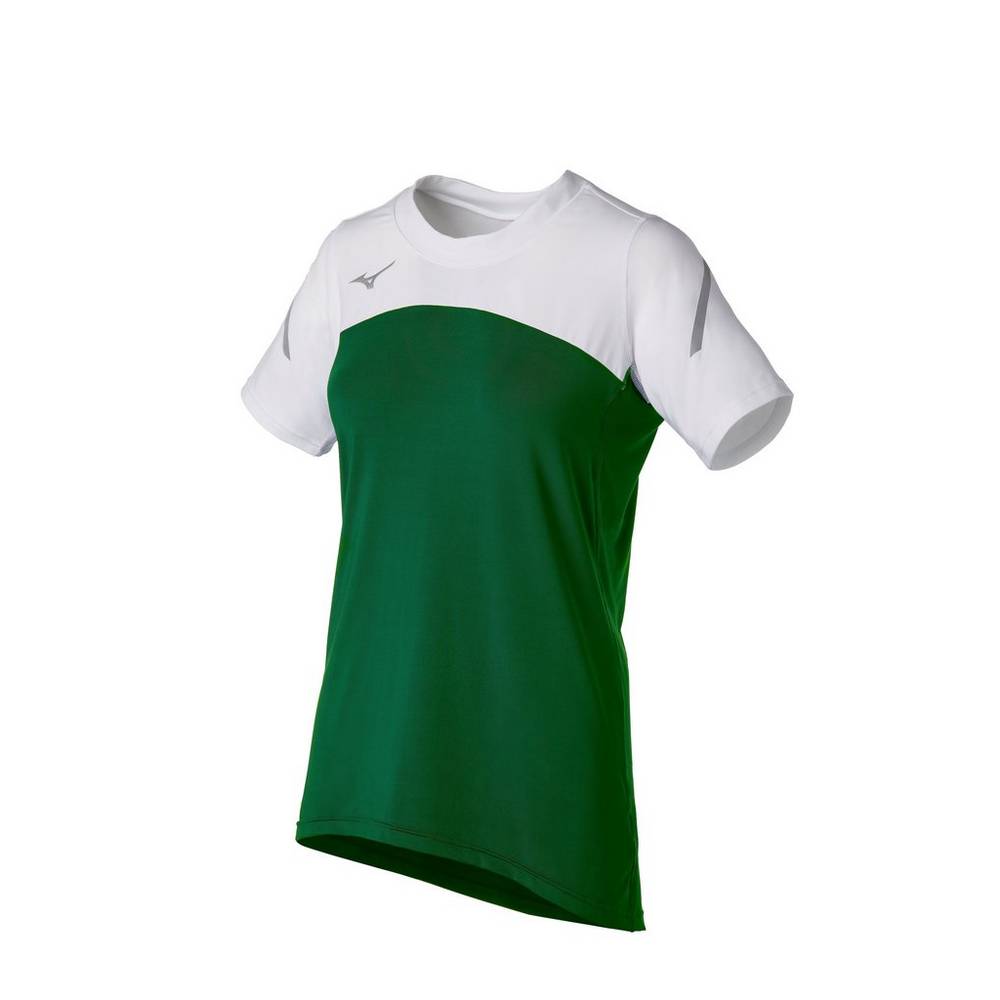 Womens Mizuno Techno VII Short Sleeve Jersey Green/White Philippines (GOUIXE648)